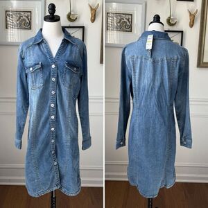 NWT INC INTERNATIONAL CONCEPTS Dungaree Demin Southwestern Embroidered Snap Fron